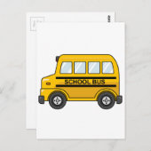 Cartoon Yellow en Black School Bus Briefkaart (Voorkant / Achterkant)