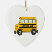 Cartoon Yellow en Black School Bus Keramisch Ornament (Rechts)