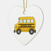 Cartoon Yellow en Black School Bus Keramisch Ornament (Links)