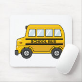 Cartoon Yellow en Black School Bus Muismat (Met muis)