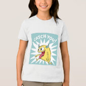 Cartoon Yellow Monster Running - Catch You Tri-Blend Shirt (Voorkant)