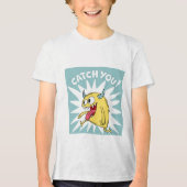 Cartoon Yellow Monster Running - Catch You Tri-Blend Shirt (Voorkant)