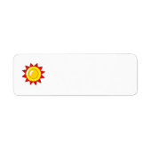 CARTOON YELLOW ORANJE RED SUNSHINE SYMBOOL LOGO ETIKET (Voorkant)