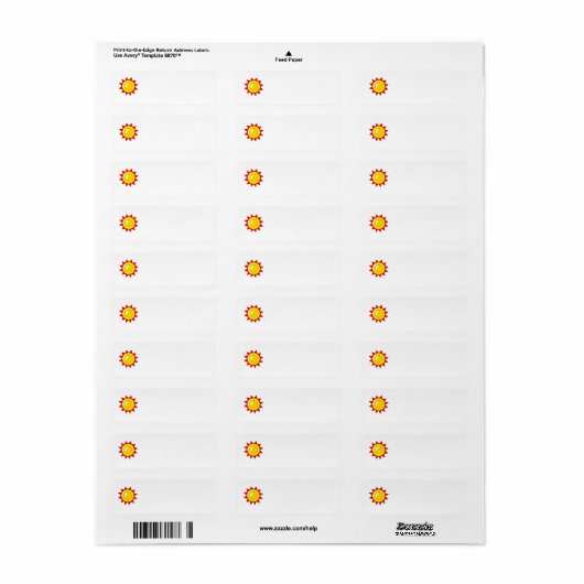 CARTOON YELLOW ORANJE RED SUNSHINE SYMBOOL LOGO ETIKET (Full Sheet)