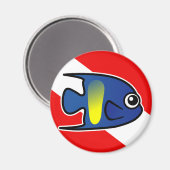 Cartoon Yellowbar Angelfish Dive Vlag Magneet (Voorkant / Achterkant)