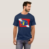 Cartoon Yellowbar Angelfish Dive Vlag T-shirt (Voorkant volledig)
