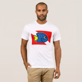 Cartoon Yellowtail Damselfish Dive Vlag T-shirt (Voorkant volledig)