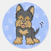 Cartoon Yorkie Sticker (Voorkant)