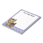 Cartoon Yorkshire Terrier (kort haar met boeg) Notitieblok (Linkerzijde)