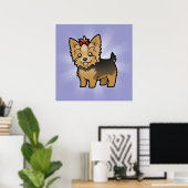 Cartoon Yorkshire Terrier (kort haar met boeg) Poster (Thuiskantoor)
