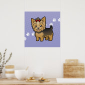 Cartoon Yorkshire Terrier (kort haar met boeg) Poster (Keuken)