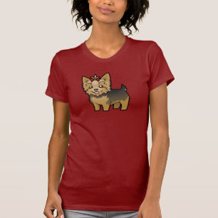 Cartoon Yorkshire Terrier (kort haar met boeg) T-shirt