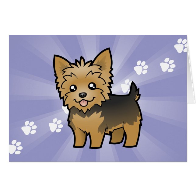 Cartoon Yorkshire Terrier (korte haar zonder buigi (Voorkant Horizontaal)