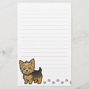 Cartoon Yorkshire Terrier (korte haar zonder buigi Briefpapier