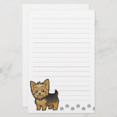 Cartoon Yorkshire Terrier (korte haar zonder buigi Briefpapier (Voorkant / Achterkant)