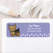 Cartoon Yorkshire Terrier (korte haar zonder buigi Etiket (Insitu)