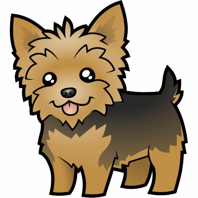 Cartoon Yorkshire Terrier (korte haar zonder buigi Fotobeeldje Magneet (Voorkant)
