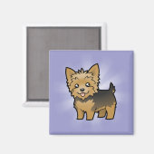 Cartoon Yorkshire Terrier (korte haar zonder buigi Magneet (Voorkant / Achterkant)