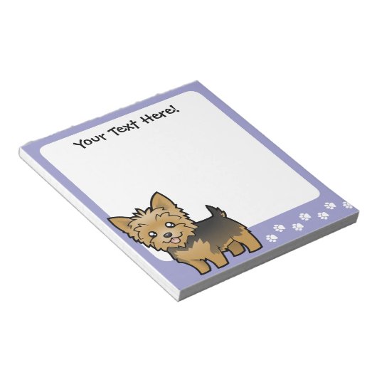 Cartoon Yorkshire Terrier (korte haar zonder buigi Notitieblok (Schuin)