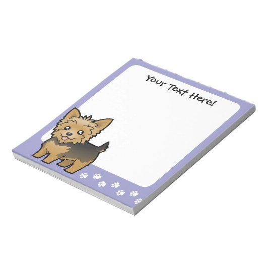 Cartoon Yorkshire Terrier (korte haar zonder buigi Notitieblok (Linkerzijde)