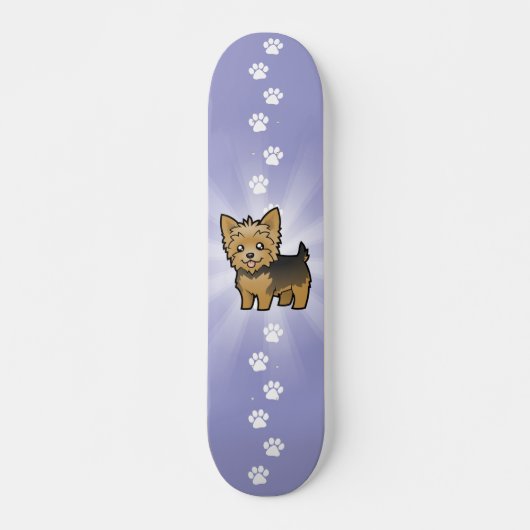 Cartoon Yorkshire Terrier (korte haar zonder buigi Skateboard (Voorkant)