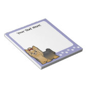 Cartoon Yorkshire Terrier (lang haar met boeg) Notitieblok (Schuin)