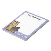 Cartoon Yorkshire Terrier (lang haar met boeg) Notitieblok (Linkerzijde)
