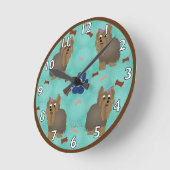 Cartoon Yorkshire Terrier Ronde Klok (Hoek)