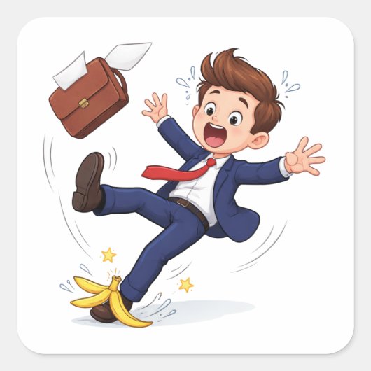 Cartoon Zakenvrouw Slip Sticker (Voorkant)