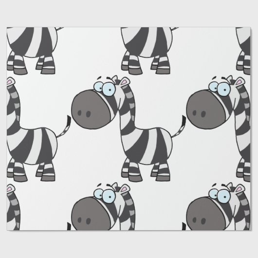 Cartoon Zebra Cadeaupapier (Vlak)