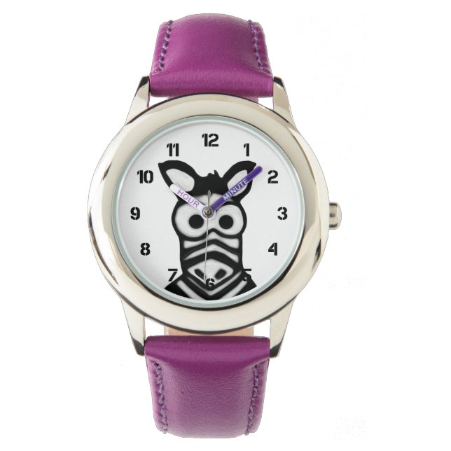 Cartoon Zebra Horloge (Voorkant)