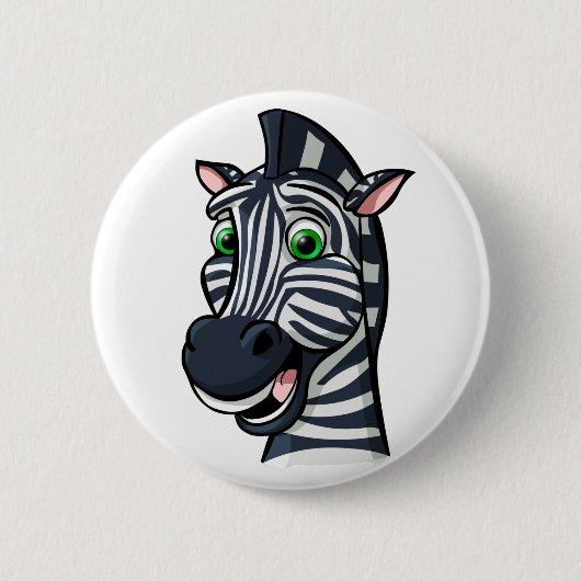 Cartoon Zebra Ronde Button 5,7 Cm (Voorkant)