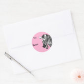 Cartoon Zebra Roze Gift Label Stickers Uw Kleur (Envelop)