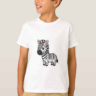 Cartoon Zebra Streepjes Streepjes Lieve Kinderen T-shirt