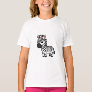 Cartoon Zebra Streepjescode Cute Kinderen T-shirt