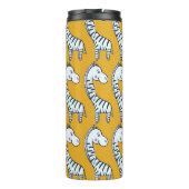 Cartoon zebra's: geel achtergrondpatroon. thermosbeker (Achterkant)