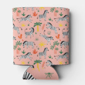 Cartoon Zebra's Grappig Naadloos Patroon Blikjeskoeler (Achterkant)