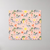 Cartoon Zebra's Grappig Naadloos Patroon Canvas Afdruk (Voorkant)