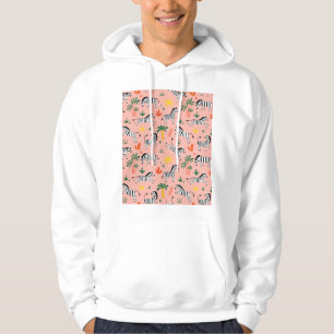 Cartoon Zebra's Grappig Naadloos Patroon Hoodie