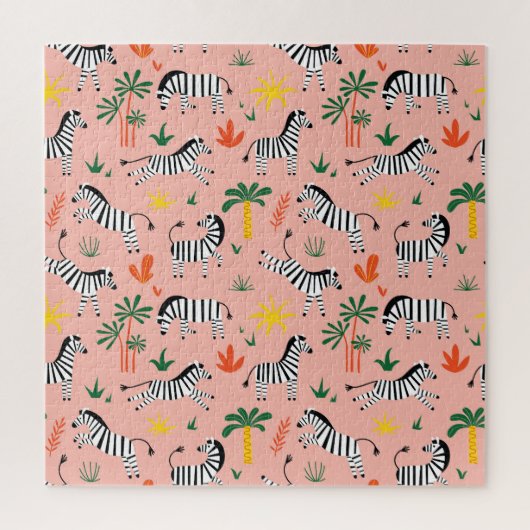 Cartoon Zebra's Grappig Naadloos Patroon Legpuzzel (Verticaal)