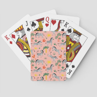 Cartoon Zebra's Grappig Naadloos Patroon Pokerkaarten