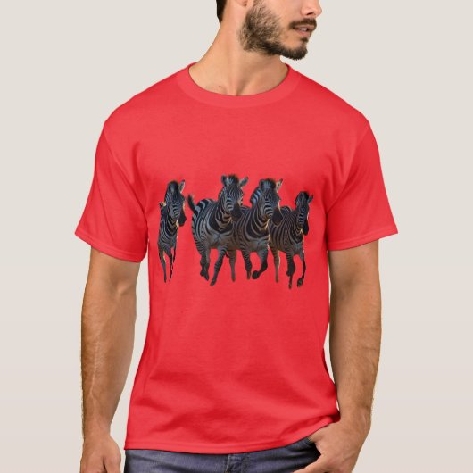 Cartoon Zebras op de vlucht - Speelse Savannah T-shirt (Voorkant)
