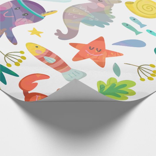 Cartoon Zee Cadeaupapier (Hoek)