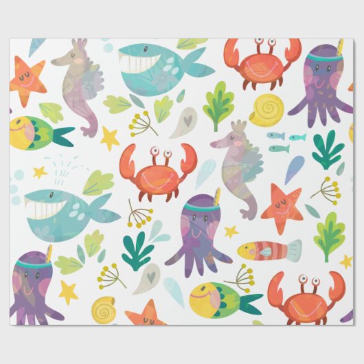 Cartoon Zee Cadeaupapier (Vlak)