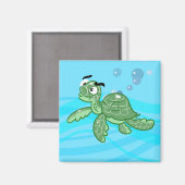 Cartoon Zee Turtle Magneet (Voorkant / Achterkant)