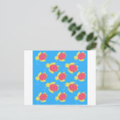 Cartoon Zee Turtle Pattern Briefkaart (Staand voorkant)