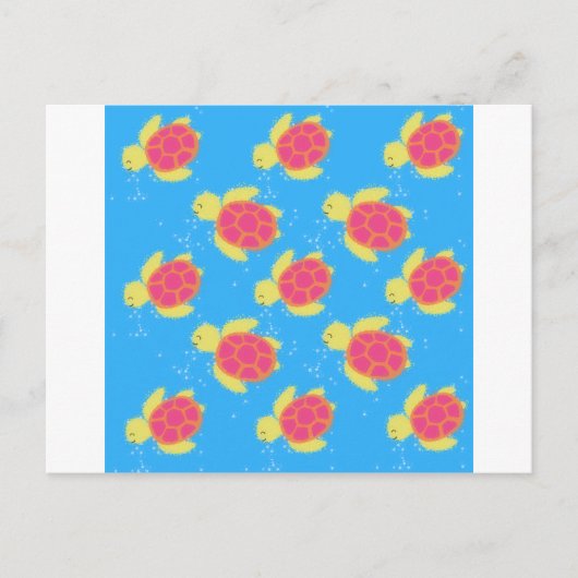 Cartoon Zee Turtle Pattern Briefkaart (Voorkant)