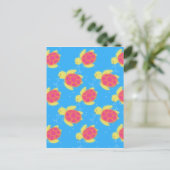 Cartoon Zee Turtle Pattern Briefkaart (Staand voorkant)