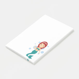Cartoon zeemeermin meisje onderwater zwemmen & zwa post-it® notes