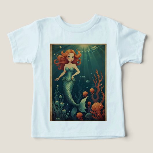 Cartoon Zeemeermin Meisjes T-shirt Whimsical Ocean (Design voorkant)